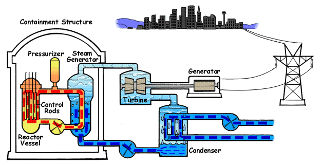 the reactor within a nuclear power station